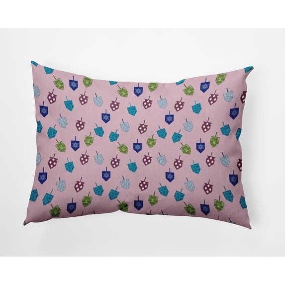 20" x 14" Simply Daisy Dreidel Pattern Polyester Indoor/Outdoor Pillow, Light Pink Qty 1