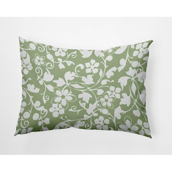 20" x 14" Simply Daisy Evelyn Polyester Indoor/Outdoor Pillow, Fresh Green Qty 1