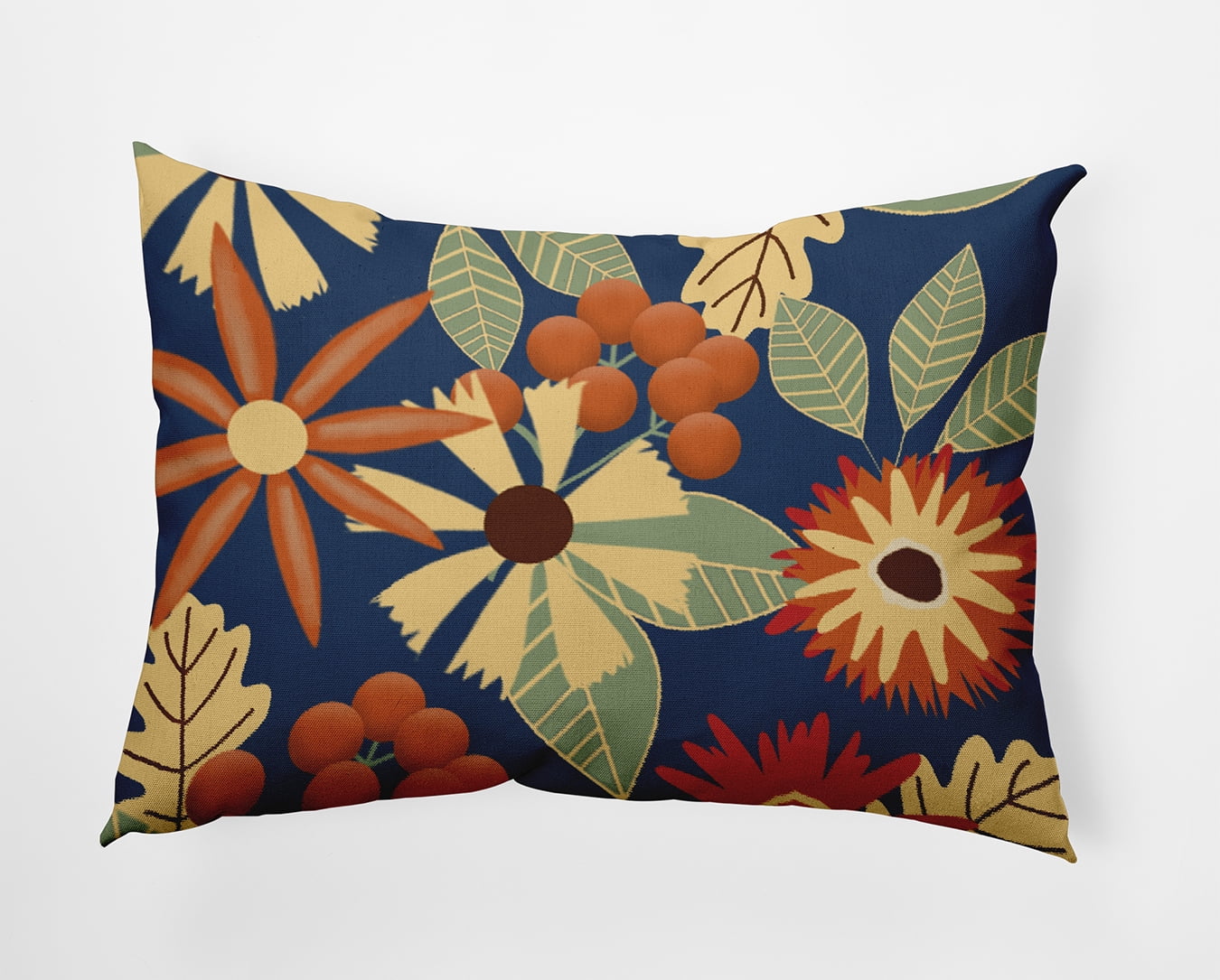 20" x 14" Simply Daisy Fall Floral Polyester Accent Pillow, Navy Qty 1