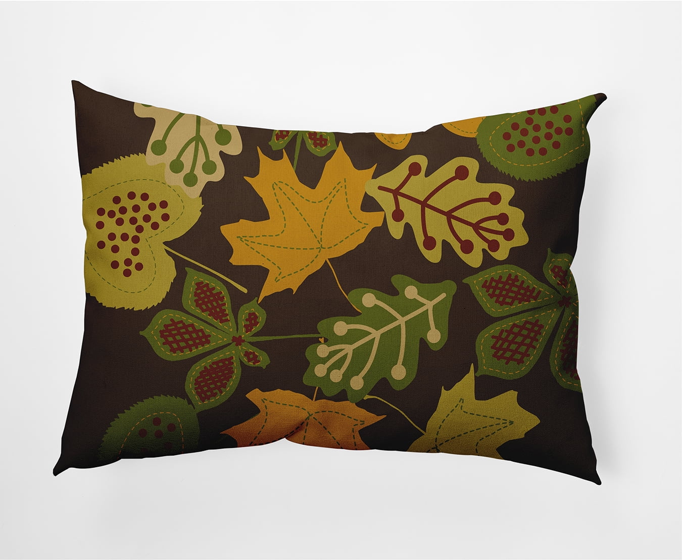 20" x 14" Simply Daisy Fall Leaves Polyester Accent Pillow, Green Qty 1