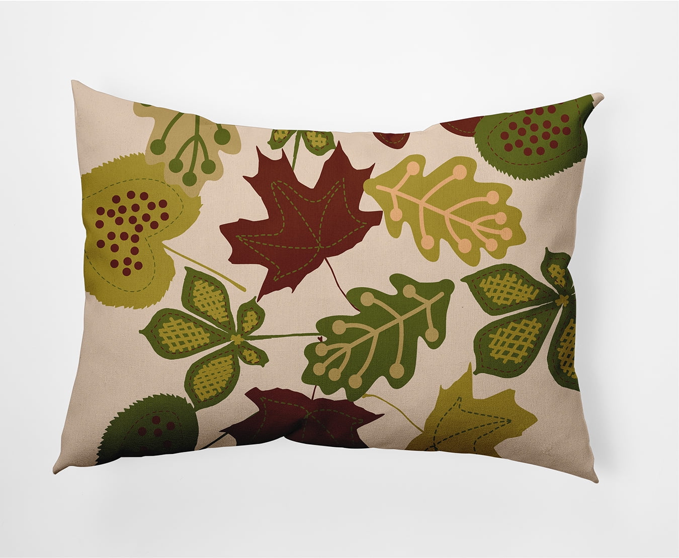 20" x 14" Simply Daisy Fall Leaves Polyester Indoor/Outdoor Pillow, Olive Qty 1