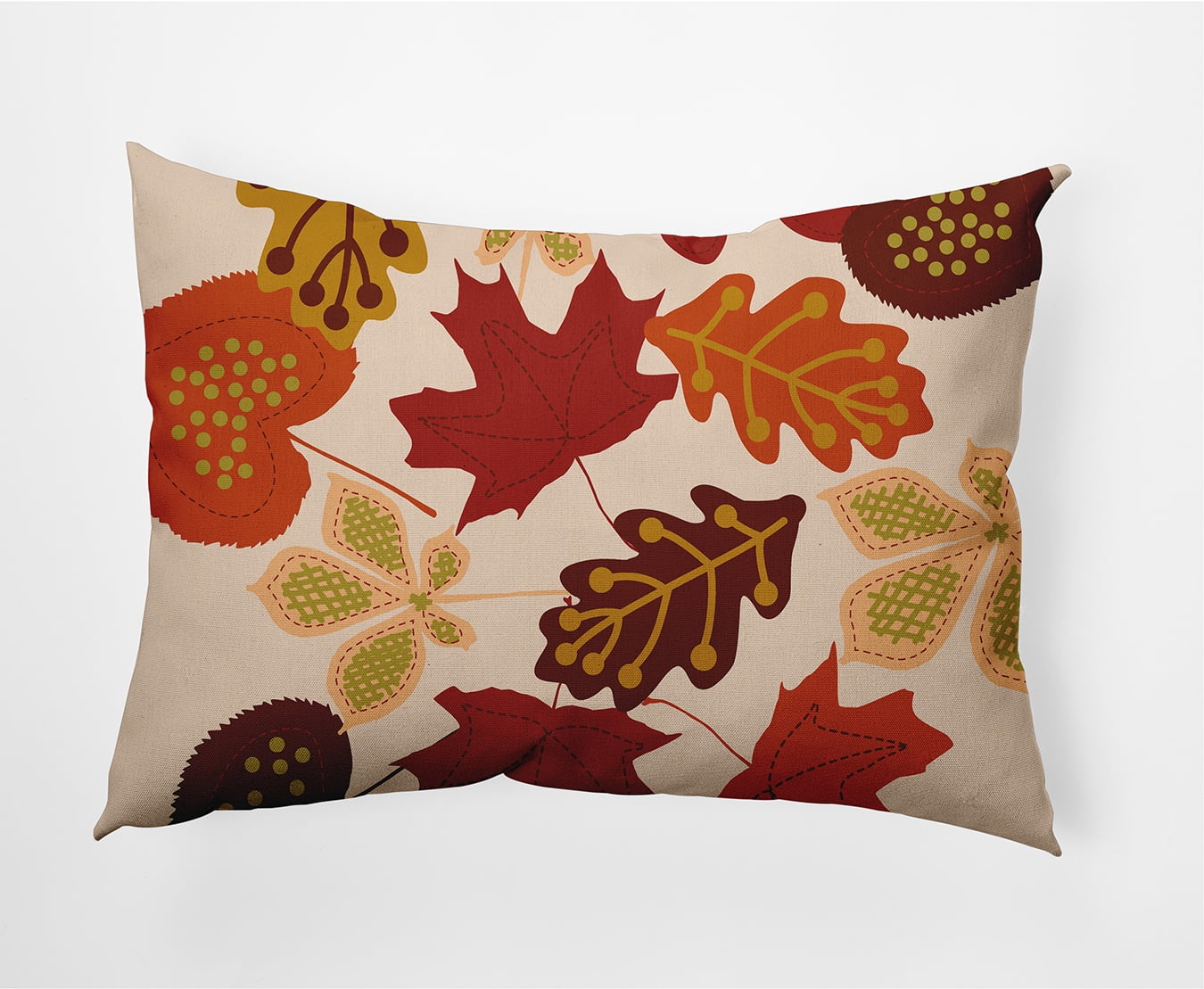 20" x 14" Simply Daisy Fall Leaves Polyester Indoor/Outdoor Pillow, Sienna Qty 1