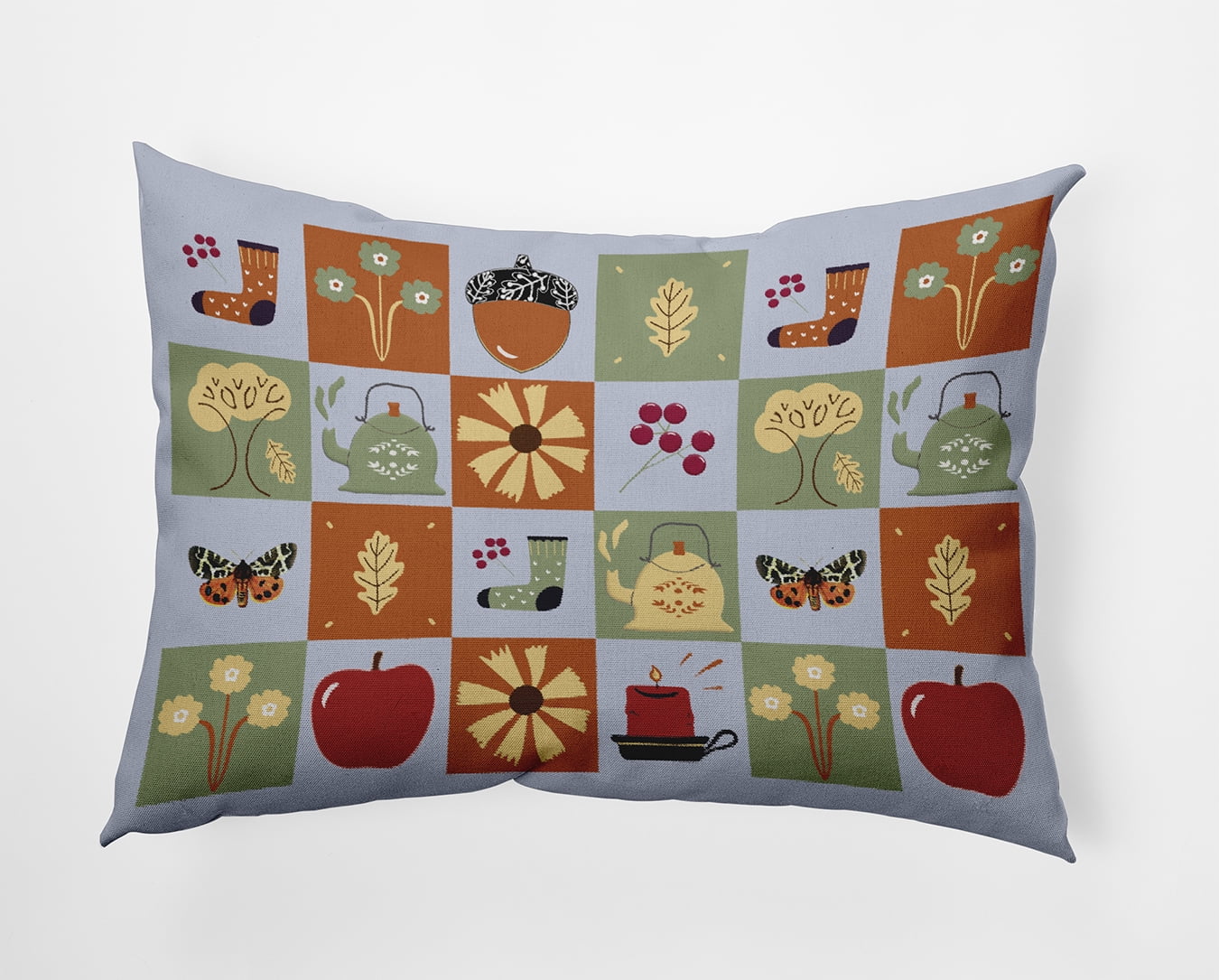 20" x 14" Simply Daisy Fall Windows Polyester Indoor/Outdoor Pillow, Misty Blue Qty 1