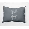 thumbnail image 1 of 20" x 14" Simply Daisy Fancy Holiday Reindeer Polyester Accent Pillow, Dusty Grey (1 Count), 1 of 4