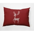 thumbnail image 1 of 20" x 14" Simply Daisy Fancy Holiday Reindeer Polyester Indoor/Outdoor Pillow, Muted Red (1 Count), 1 of 4