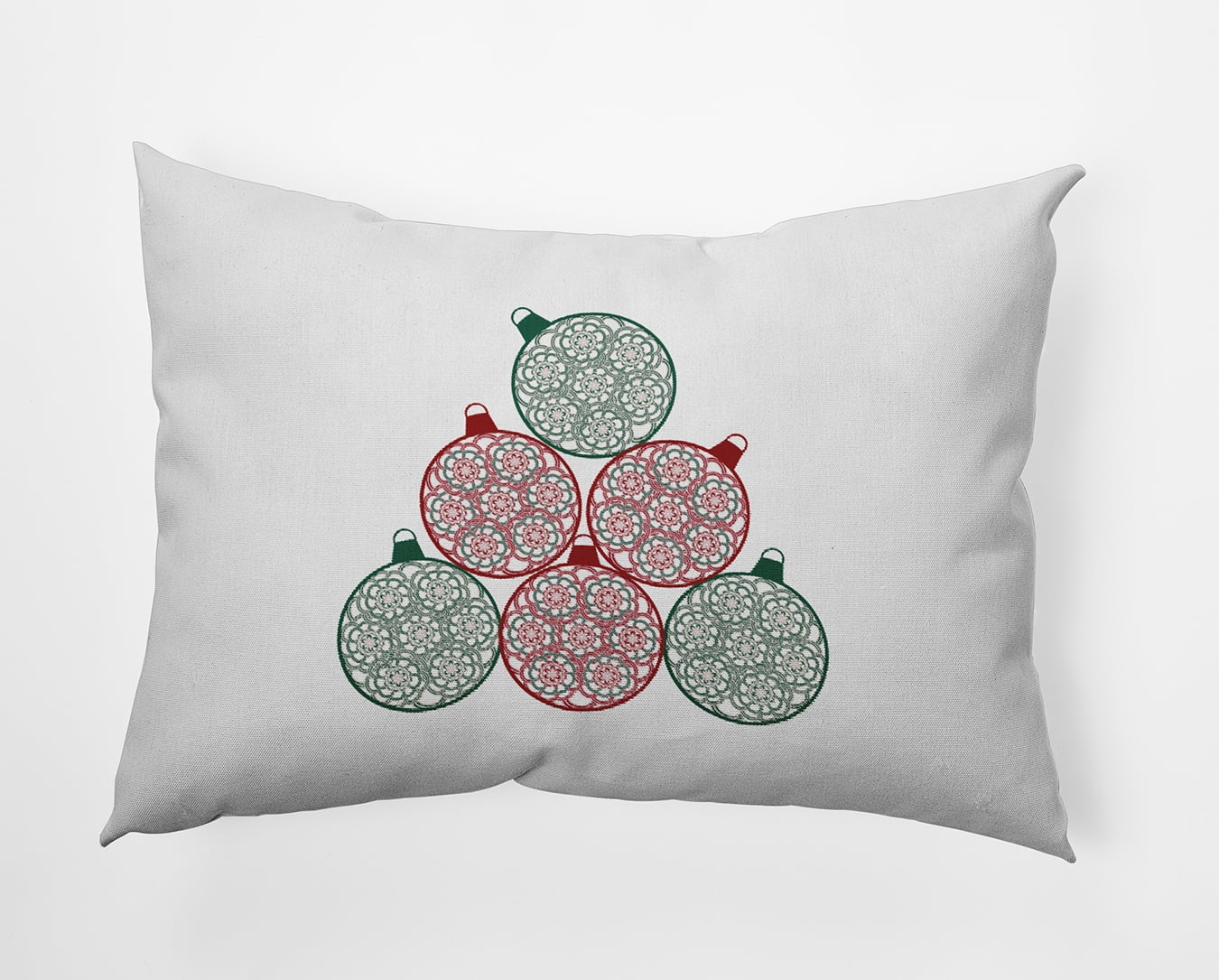 20" x 14" Simply Daisy Fancy Ornament Stack Polyester Accent Pillow, Forest Green Qty 1