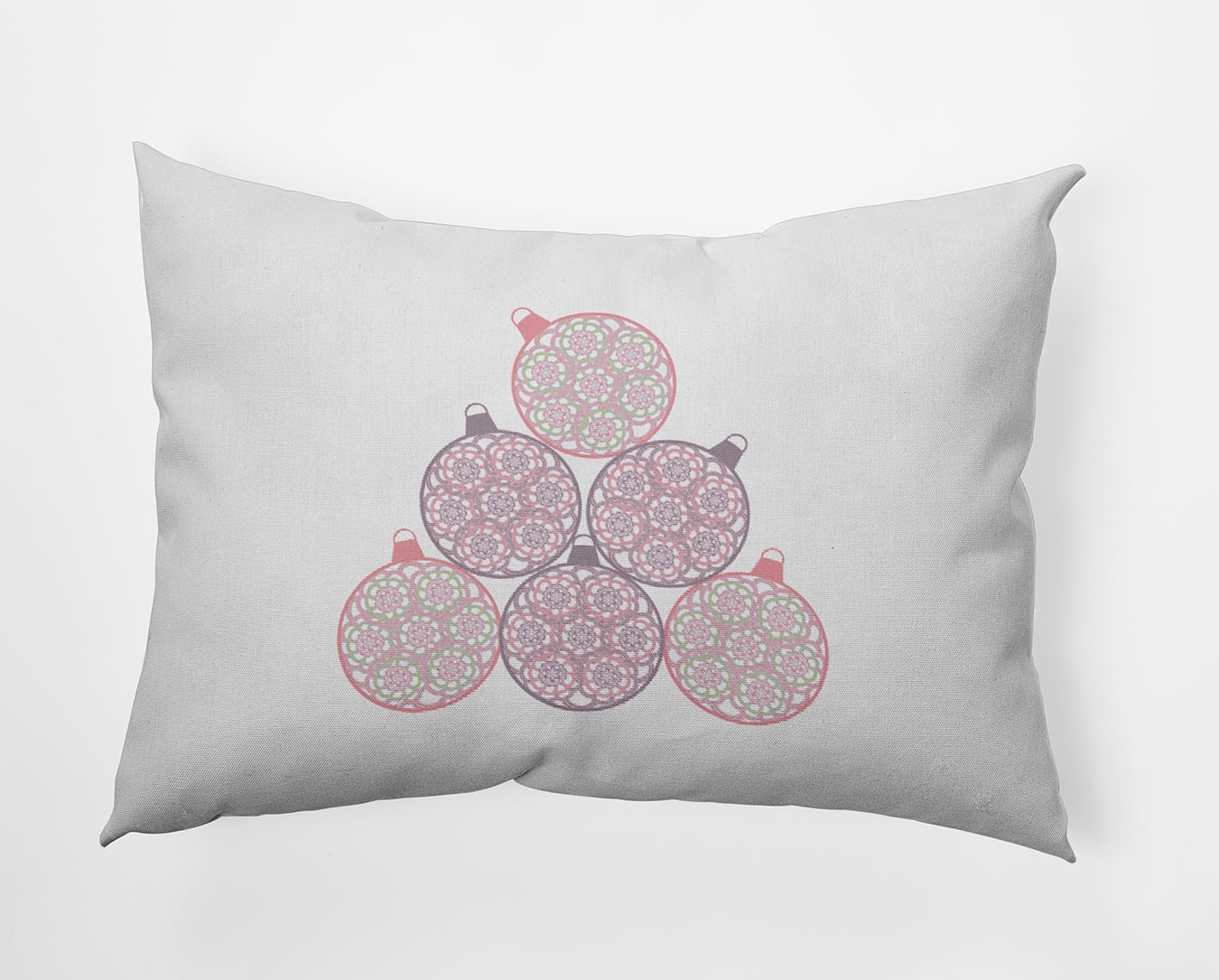 20" x 14" Simply Daisy Fancy Ornament Stack Polyester Indoor/Outdoor Pillow, Pink Icing Qty 1