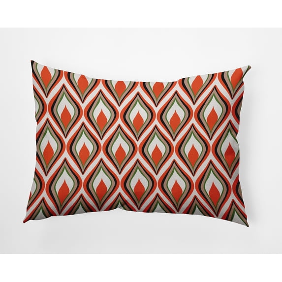 20" x 14" Simply Daisy Feathers Polyester Indoor/Outdoor Pillow, Harvest Orange Qty 1