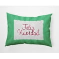 thumbnail image 1 of 20" x 14" Simply Daisy Feliz Navidad Ticking Polyester Indoor/Outdoor Pillow, Bright Green Qty 1, 1 of 3