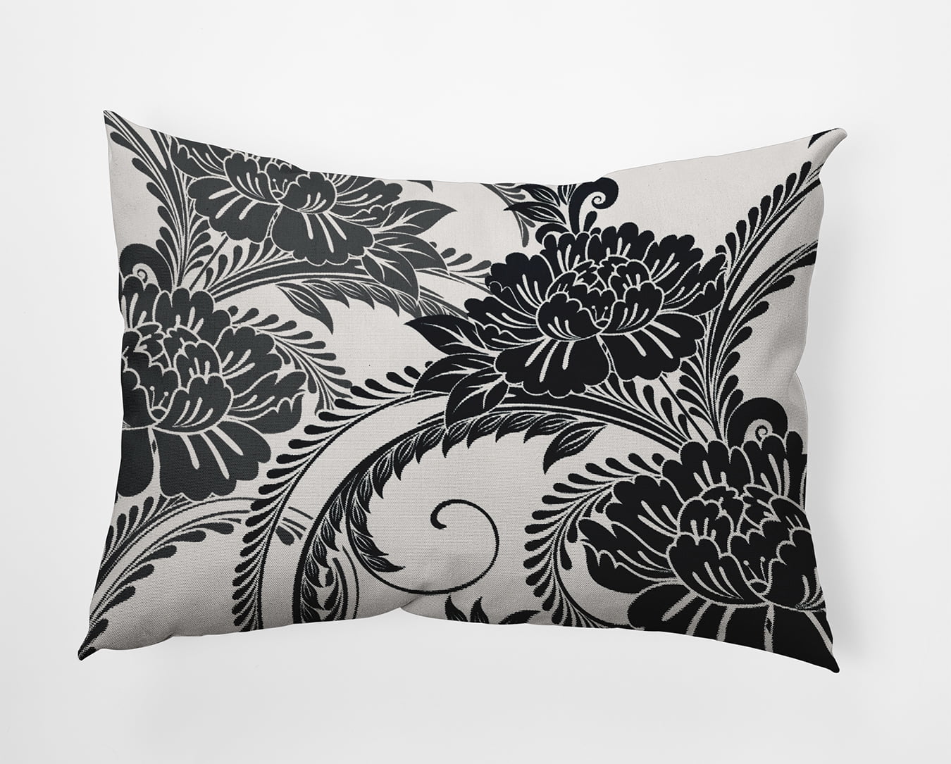 20" x 14" Simply Daisy Flower Flourish Polyester Accent Pillow, Black Qty 1