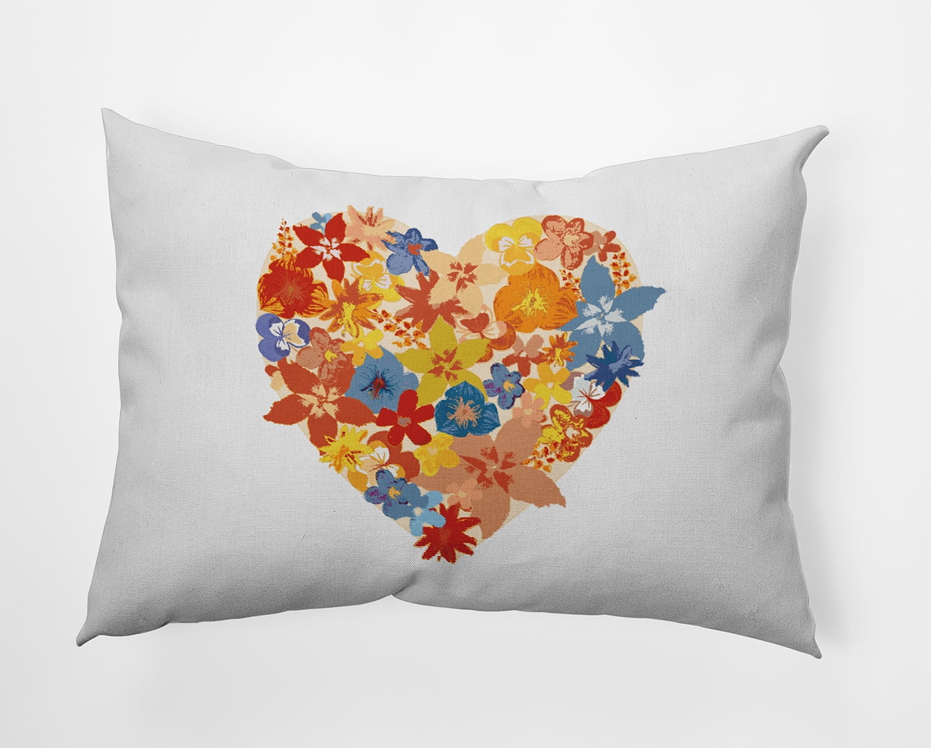 20" x 14" Simply Daisy Flowery Heart Polyester Accent Pillow, Surf Board Orange Qty 1