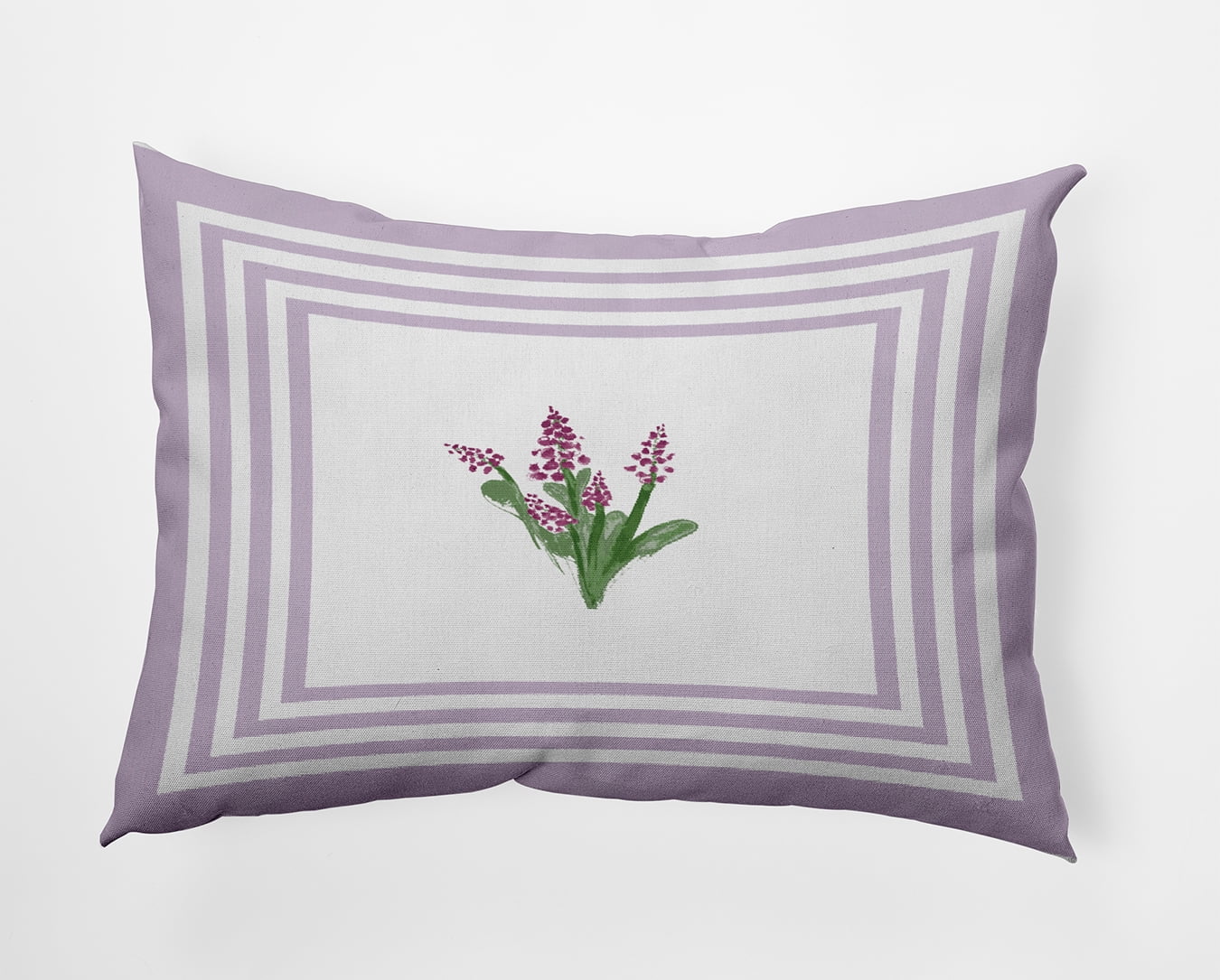 20" x 14" Simply Daisy Framed Bouquets Polyester Indoor/Outdoor Pillow, Light Purple Qty 1