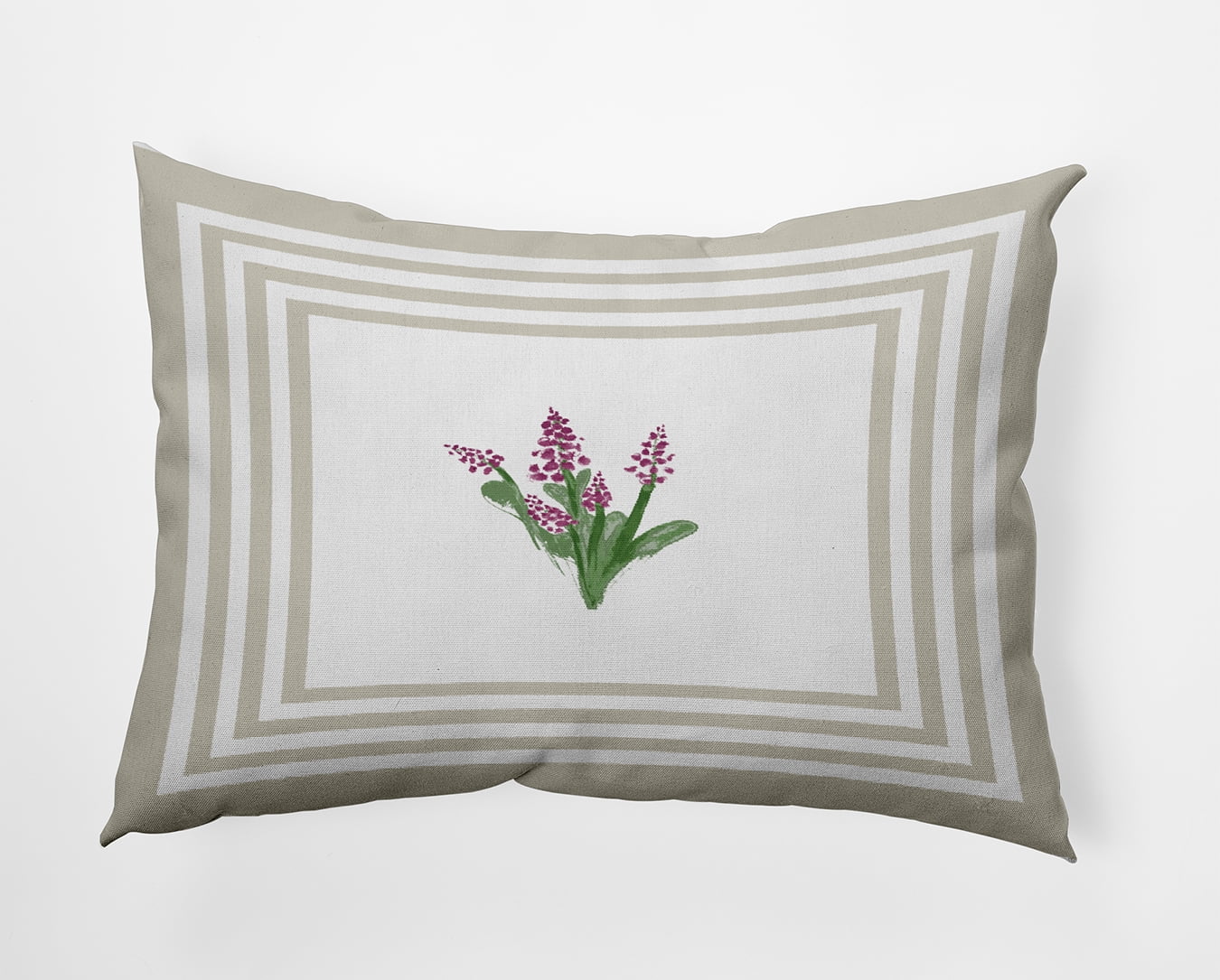 20" x 14" Simply Daisy Framed Bouquets Polyester Indoor/Outdoor Pillow, Oatmeal Qty 1