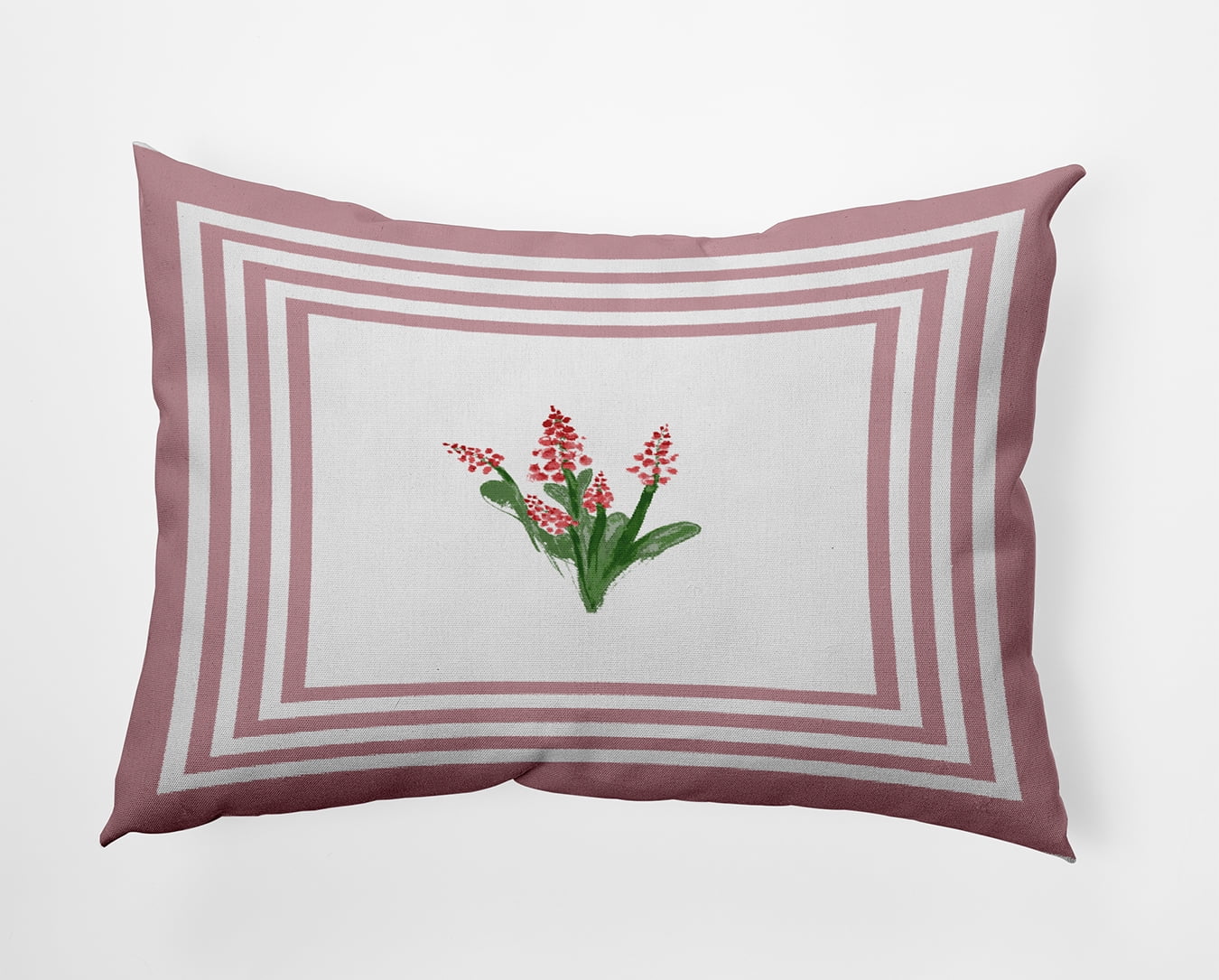 20" x 14" Simply Daisy Framed Bouquets Polyester Indoor/Outdoor Pillow, Romantic Purple Qty 1