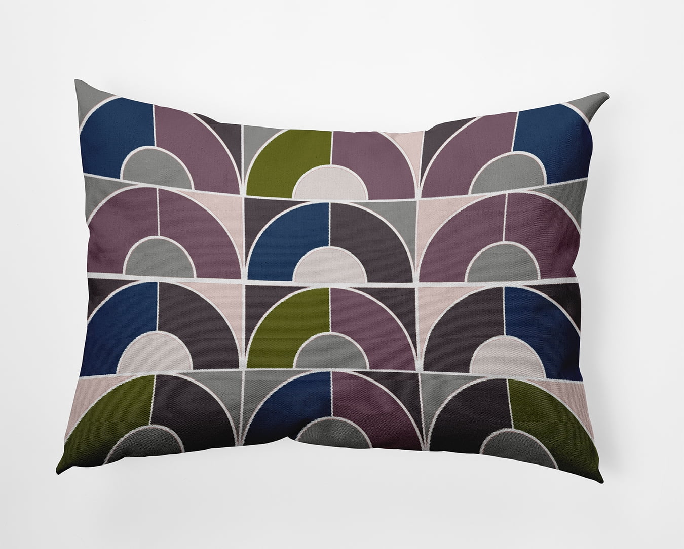 20" x 14" Simply Daisy Geom Arches Polyester Indoor/Outdoor Pillow, Stone Blue Qty 1