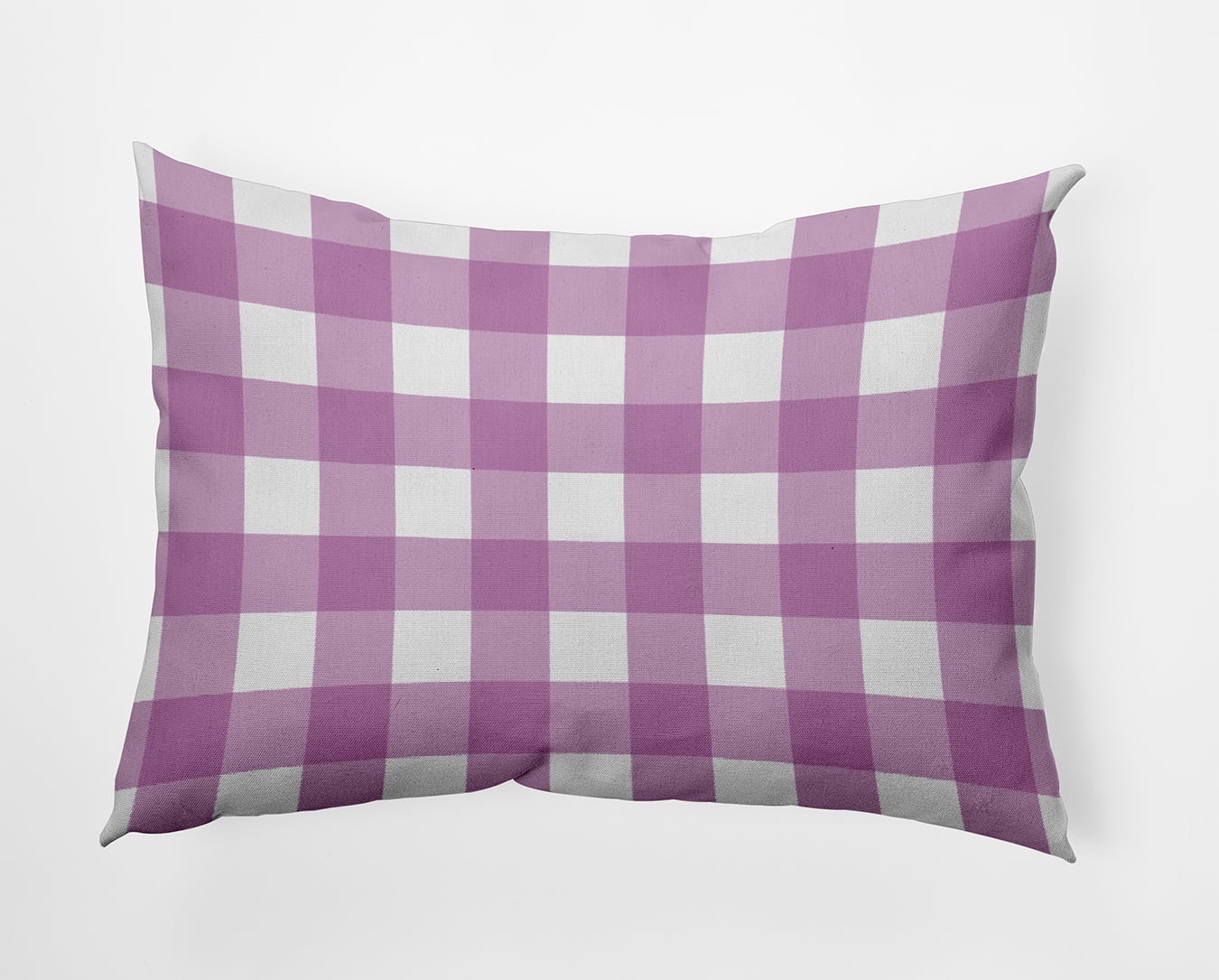 20" x 14" Simply Daisy Gingham Plaid Polyester Indoor/Outdoor Pillow, Orchid Qty 1