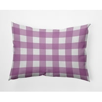 20" x 14" Simply Daisy Gingham Plaid Polyester Indoor/Outdoor Pillow, Orchid Qty 1