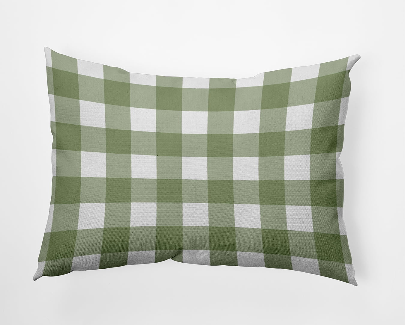 20" x 14" Simply Daisy Gingham Plaid Polyester Indoor/Outdoor Pillow, Scallion Qty 1