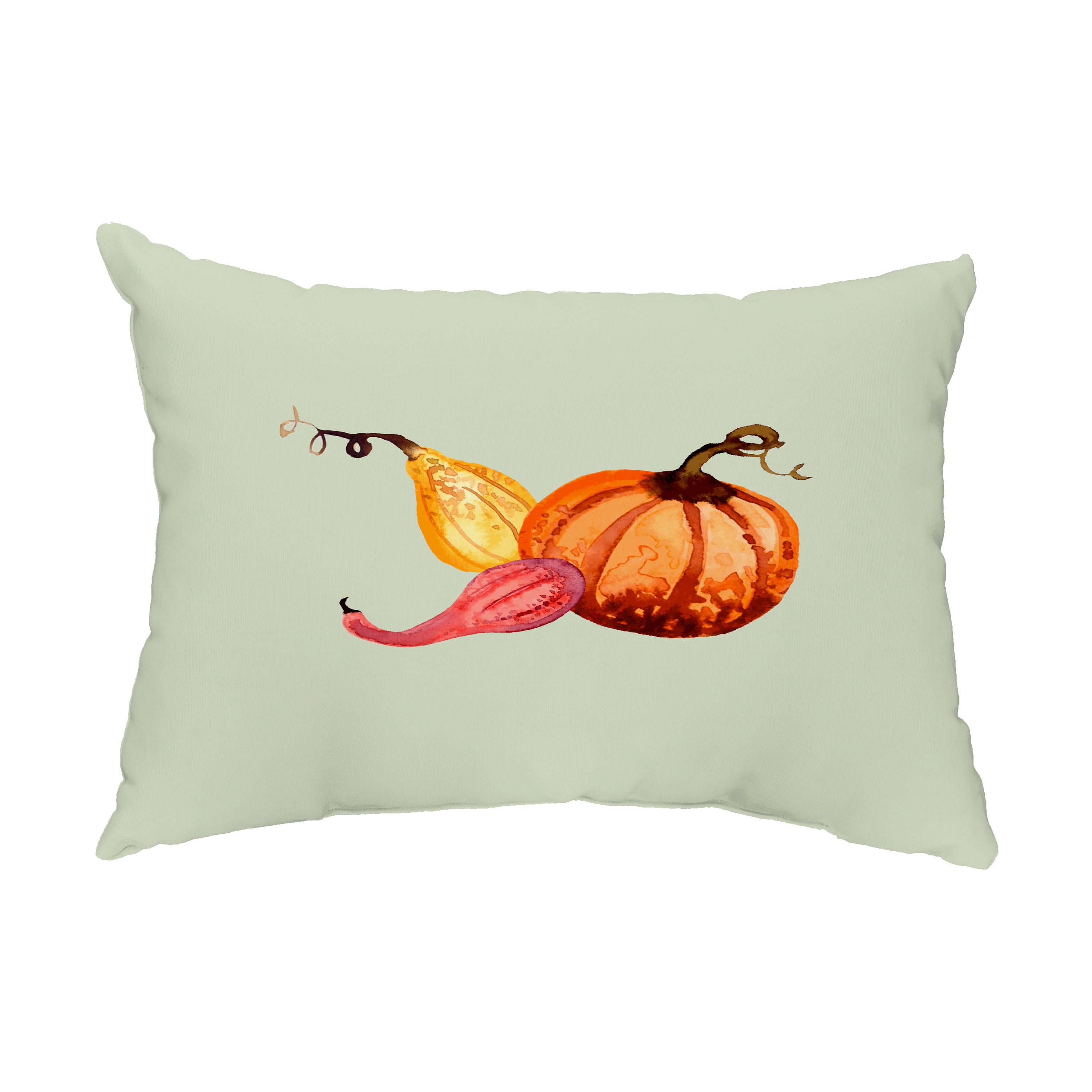 20" x 14" Simply Daisy Gourd Pile Fall Polyester Indoor/Outdoor Pillow, Green Qty 1