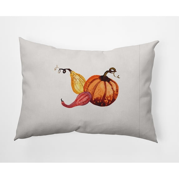 20" x 14" Simply Daisy Gourd Pile Fall Polyester Indoor/Outdoor Pillow, Ivory Qty 1