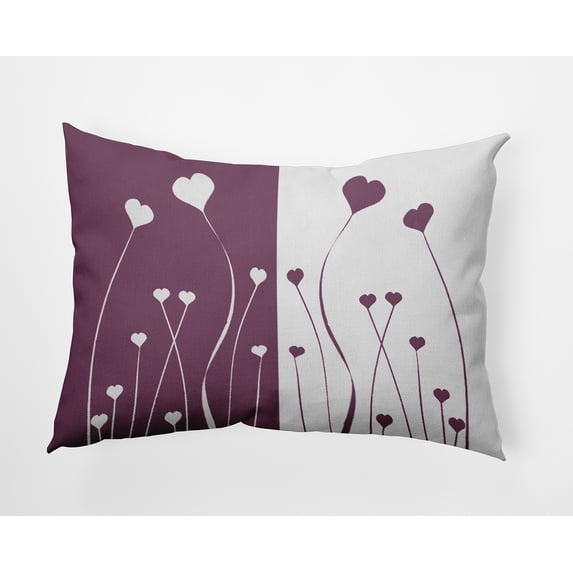 20" x 14" Simply Daisy Growing Love Polyester Indoor/Outdoor Pillow, Muted Purple Qty 1