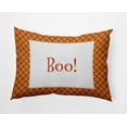 thumbnail image 1 of 20" x 14" Simply Daisy Halloween Boo Checks Polyester Indoor/Outdoor Pillow, Rust Qty 1, 1 of 6