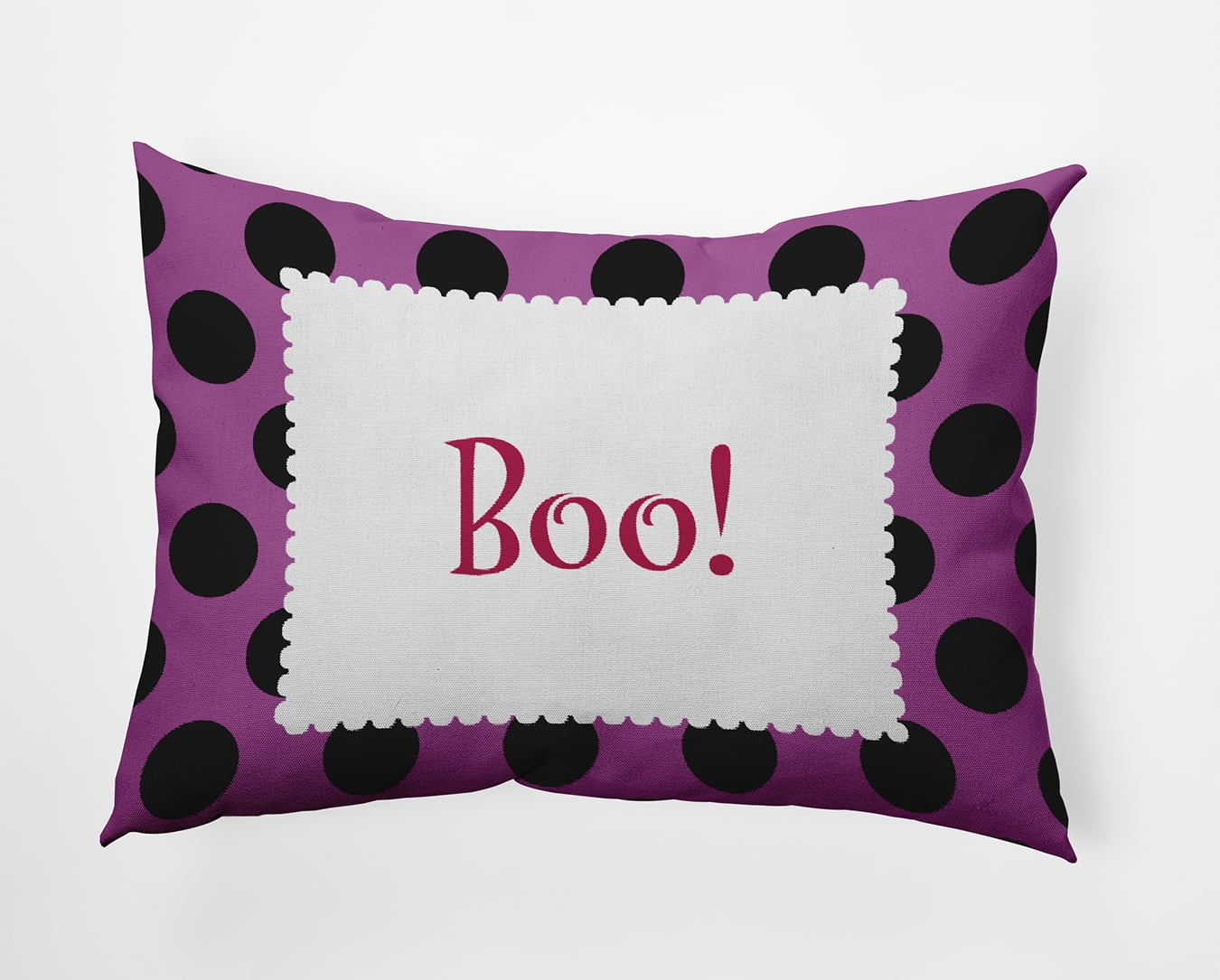 20" x 14" Simply Daisy Halloween Boo Dots Polyester Accent Pillow, Orchid Qty 1