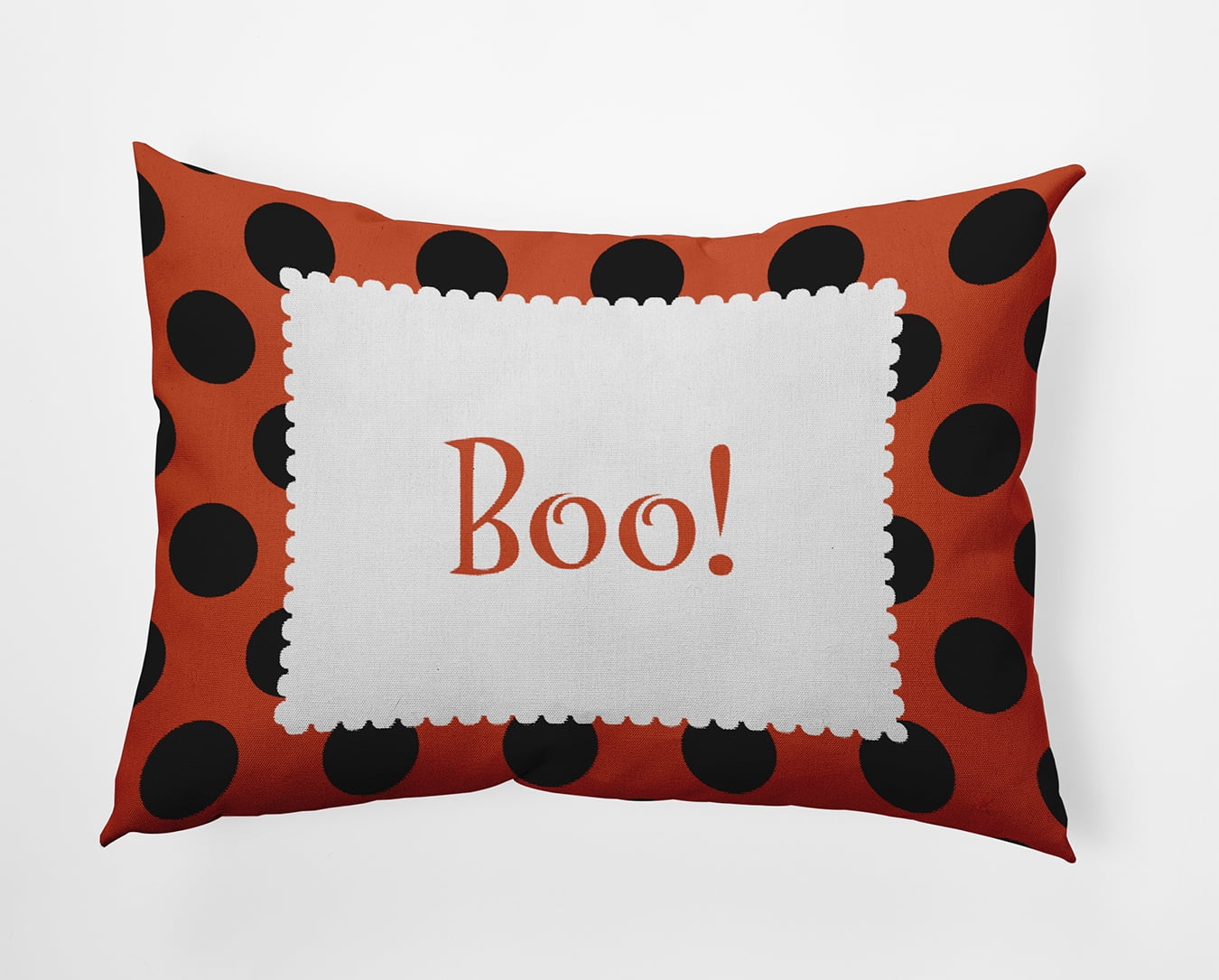20" x 14" Simply Daisy Halloween Boo Dots Polyester Indoor/Outdoor Pillow, Harvest Orange Qty 1