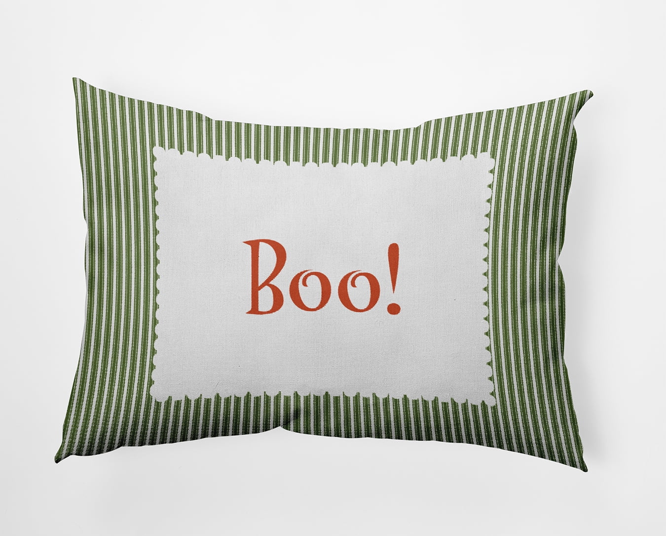 20" x 14" Simply Daisy Halloween Boo Ticking Polyester Accent Pillow, Scallion Qty 1