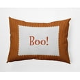 thumbnail image 1 of 20" x 14" Simply Daisy Halloween Boo Ticking Polyester Indoor/Outdoor Pillow, Dark Red Qty 1, 1 of 6