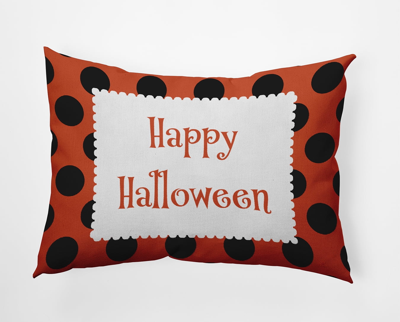 20" x 14" Simply Daisy Halloween Happy Halloween Dots Polyester Accent Pillow, Harvest Orange Qty 1