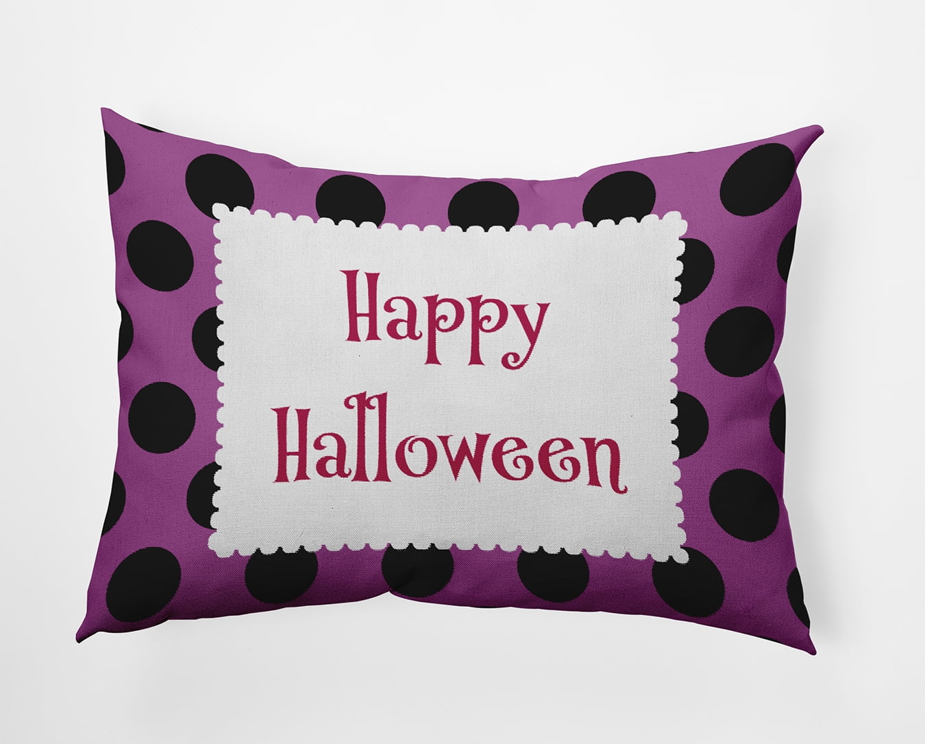 20" x 14" Simply Daisy Halloween Happy Halloween Dots Polyester Indoor/Outdoor Pillow, Orchid Qty 1
