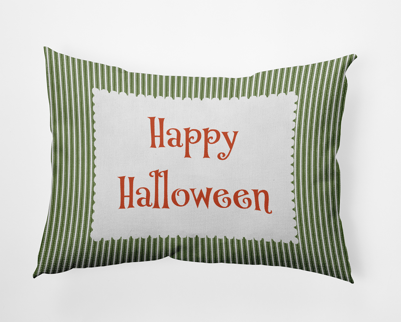 20" x 14" Simply Daisy Halloween Happy Halloween Ticking Polyester Indoor/Outdoor Pillow, Scallion Qty 1