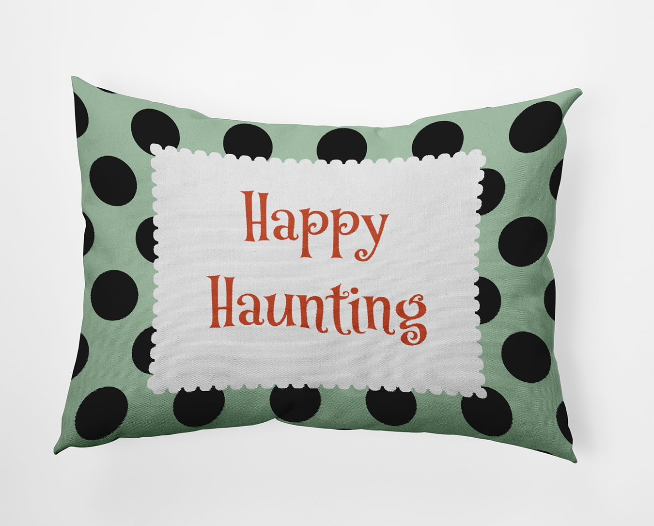 20" x 14" Simply Daisy Halloween Happy Haunting Dots Polyester Accent Pillow, Mint Green Qty 1