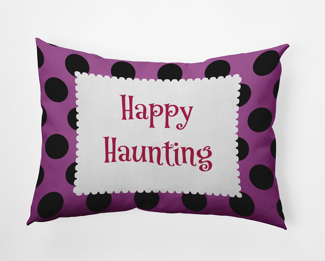 20" x 14" Simply Daisy Halloween Happy Haunting Dots Polyester Indoor/Outdoor Pillow, Orchid Qty 1