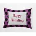 thumbnail image 1 of 20" x 14" Simply Daisy Halloween Happy Haunting Dots Polyester Indoor/Outdoor Pillow, Orchid Qty 1, 1 of 6
