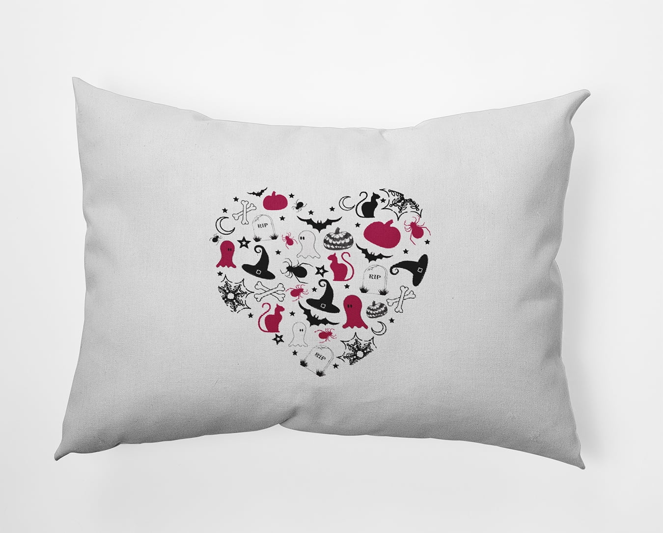 20" x 14" Simply Daisy Halloween Heart Polyester Accent Pillow, Fuschia Qty 1