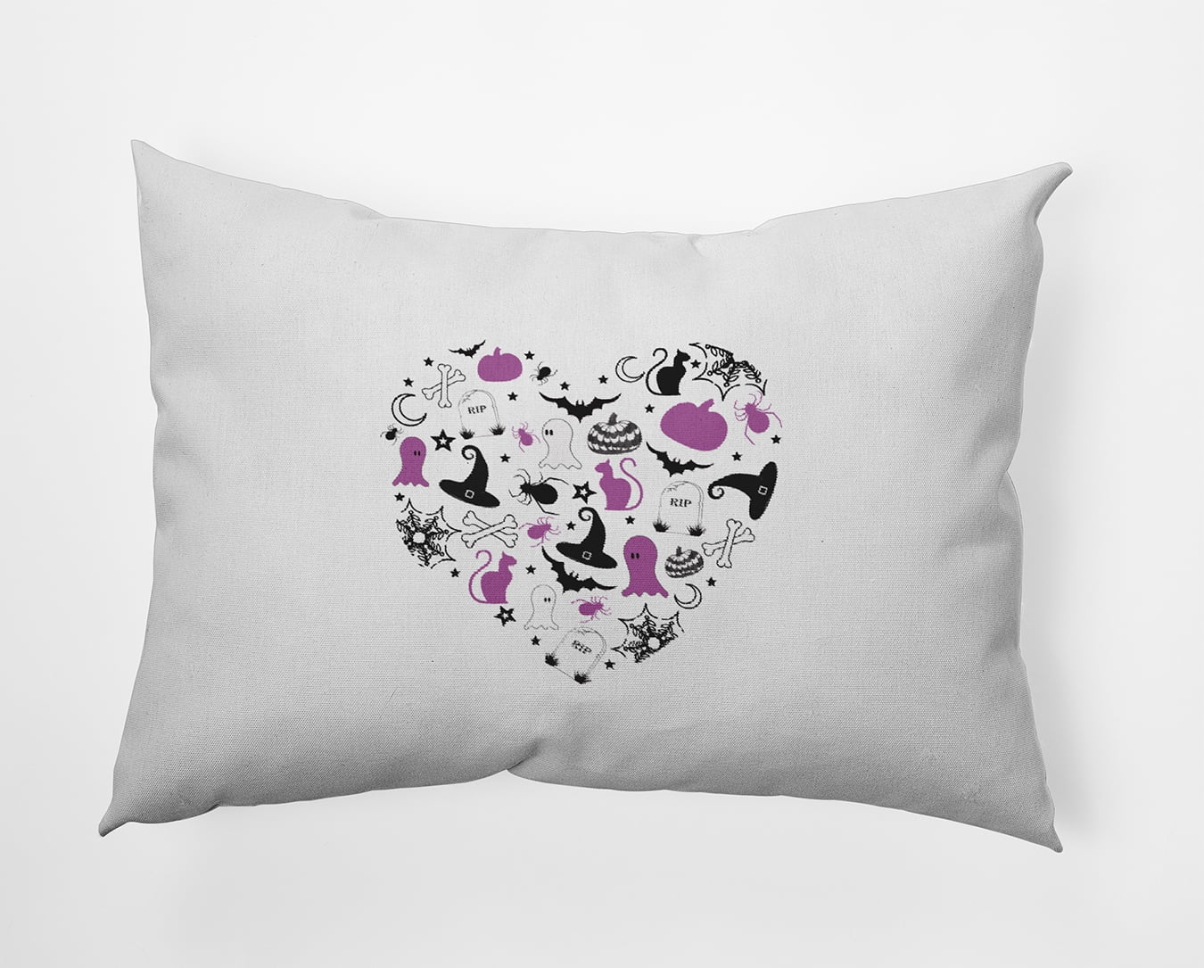 20" x 14" Simply Daisy Halloween Heart Polyester Accent Pillow, Orchid Qty 1