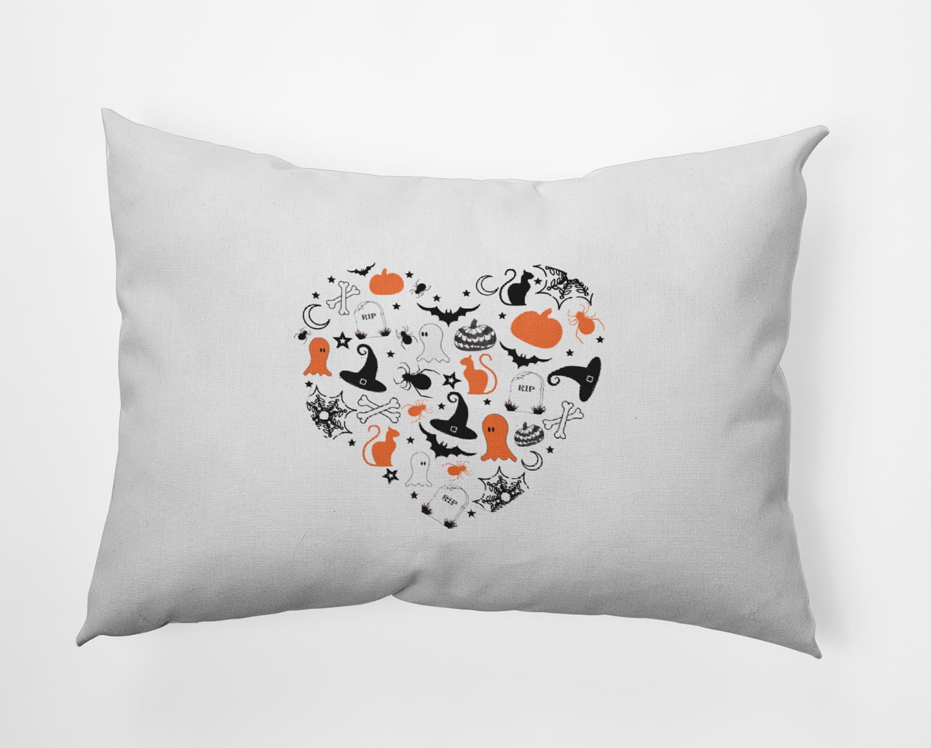 20" x 14" Simply Daisy Halloween Heart Polyester Accent Pillow, Traditional Orange Qty 1