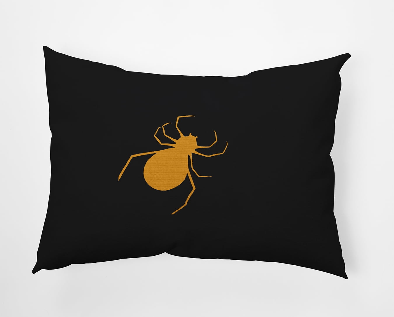 20" x 14" Simply Daisy Halloween Spiders Polyester Indoor/Outdoor Pillow, Golden Mustard Qty 1