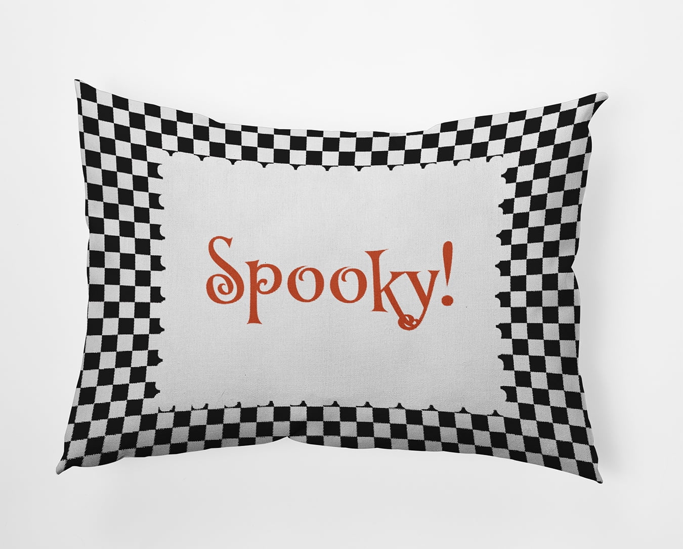 20" x 14" Simply Daisy Halloween Spooky Checks Polyester Accent Pillow, Black Qty 1