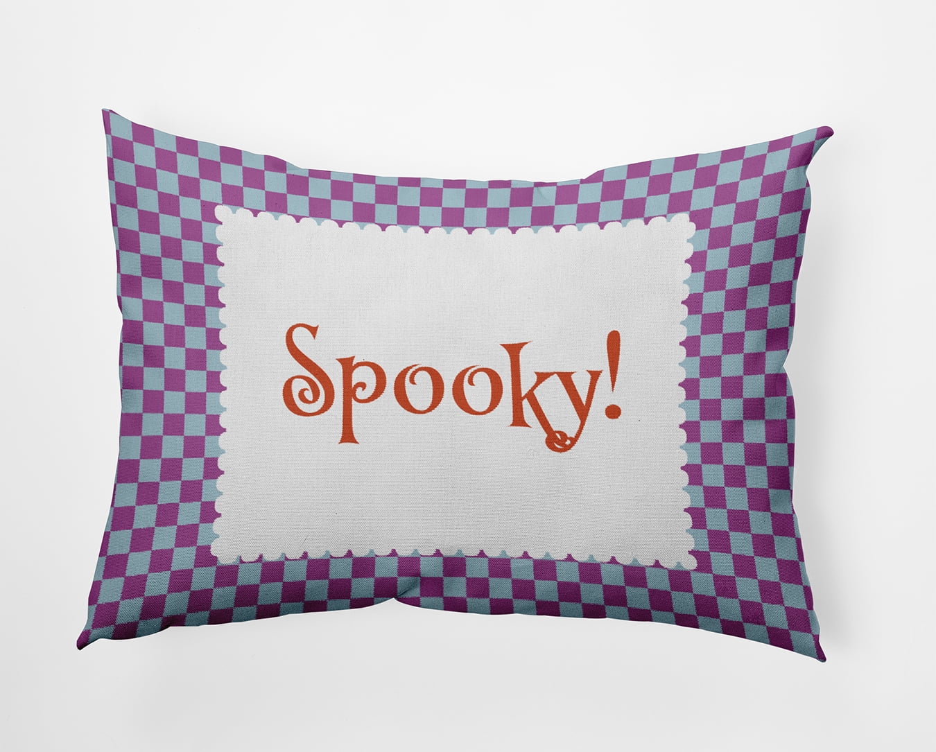 20" x 14" Simply Daisy Halloween Spooky Checks Polyester Accent Pillow, Orchid Qty 1