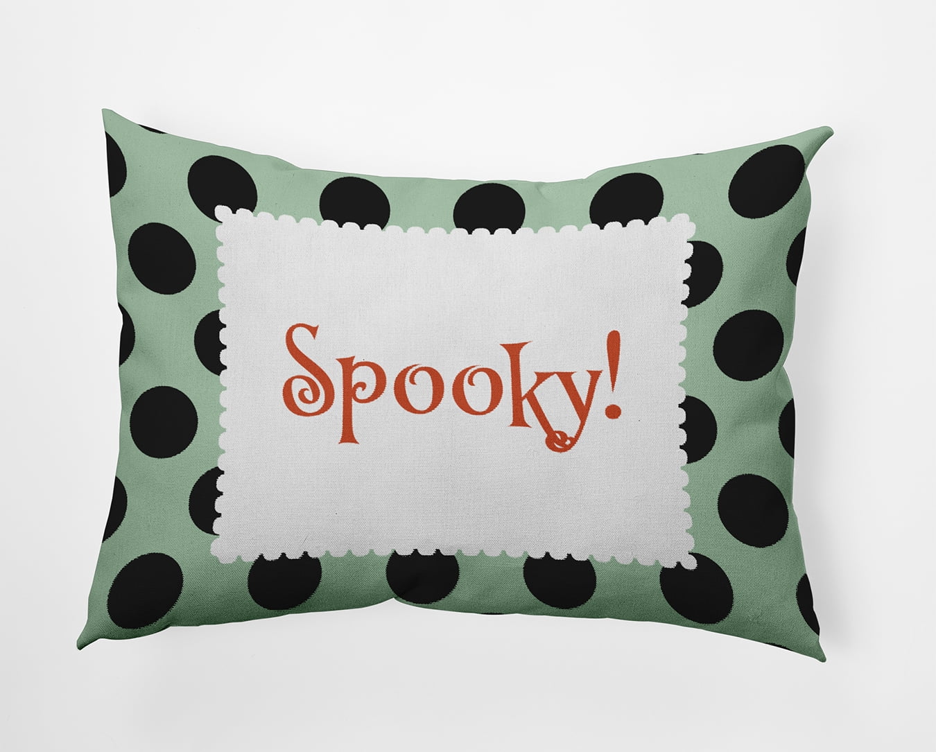 20" x 14" Simply Daisy Halloween Spooky Dots Polyester Accent Pillow, Mint Green Qty 1