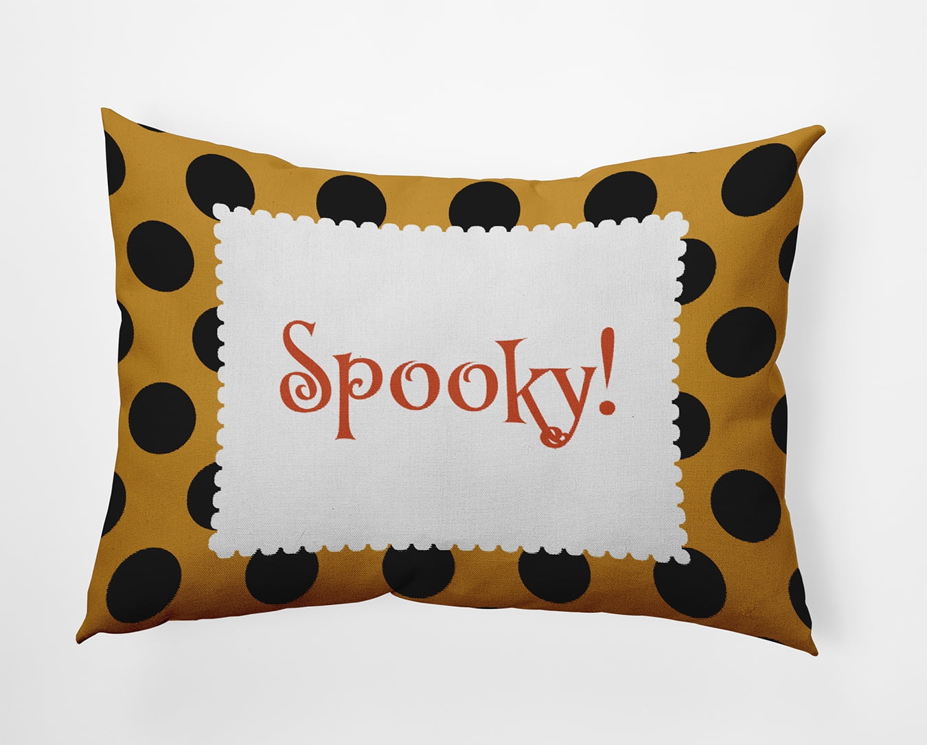 20" x 14" Simply Daisy Halloween Spooky Dots Polyester Indoor/Outdoor Pillow, Golden Mustard Qty 1