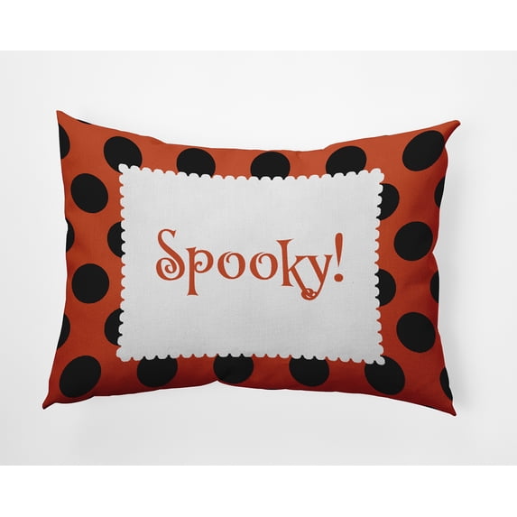 20" x 14" Simply Daisy Halloween Spooky Dots Polyester Indoor/Outdoor Pillow, Harvest Orange Qty 1
