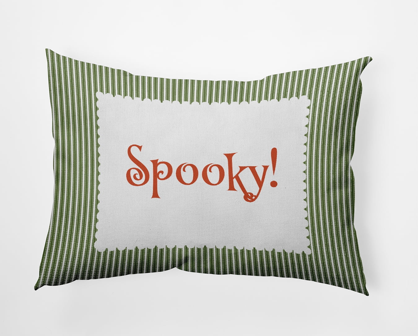 20" x 14" Simply Daisy Halloween Spooky Ticking Polyester Accent Pillow, Scallion Qty 1