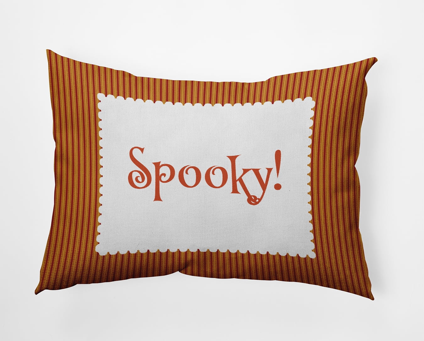 20" x 14" Simply Daisy Halloween Spooky Ticking Polyester Indoor/Outdoor Pillow, Dark Red Qty 1