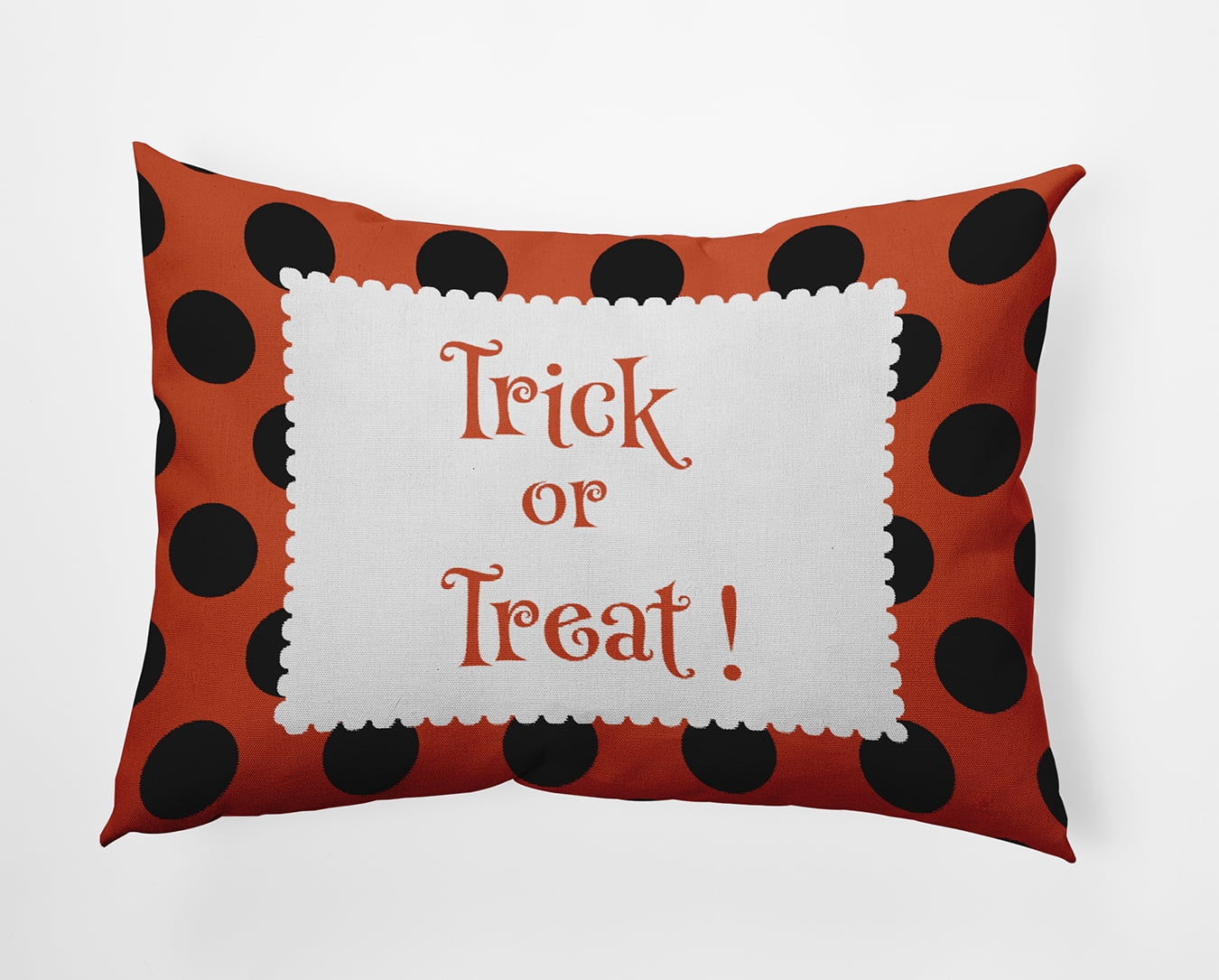 20" x 14" Simply Daisy Halloween Trick or Treat Dots Polyester Indoor/Outdoor Pillow, Harvest Orange Qty 1