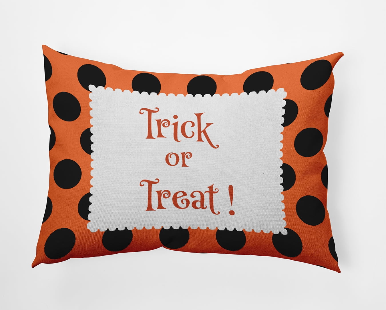 20" x 14" Simply Daisy Halloween Trick or Treat Dots Polyester Indoor/Outdoor Pillow, Traditional Orange Qty 1