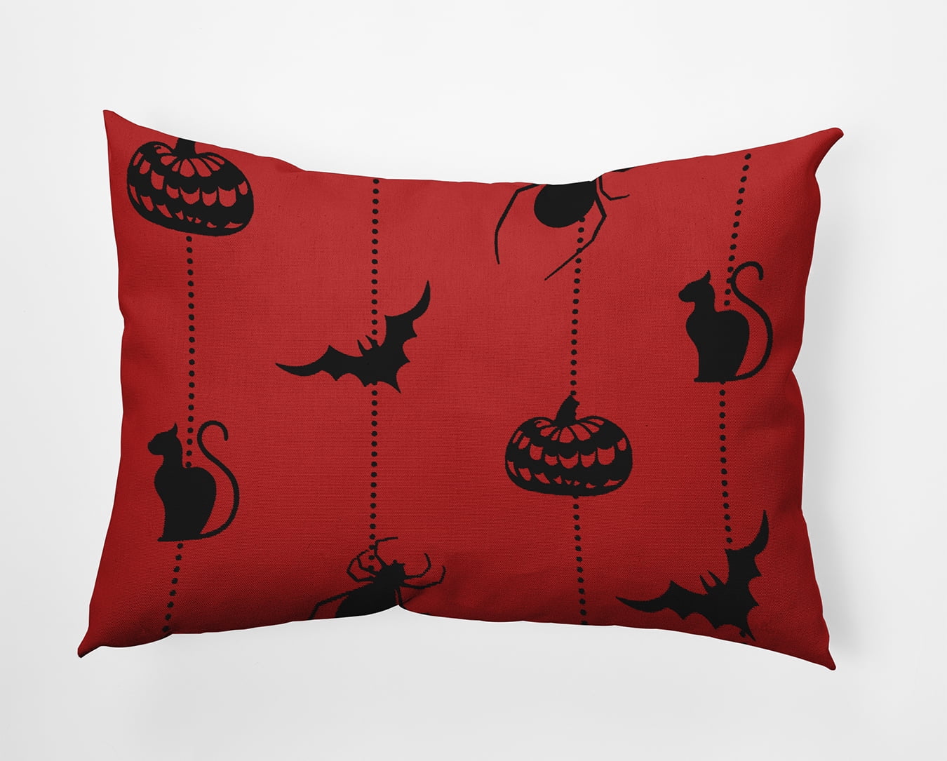 20" x 14" Simply Daisy Halloween Web Polyester Indoor/Outdoor Pillow, Berry Red Qty 1